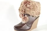 Brown Mukluks Super Furry Pom-Pom Heel Boots