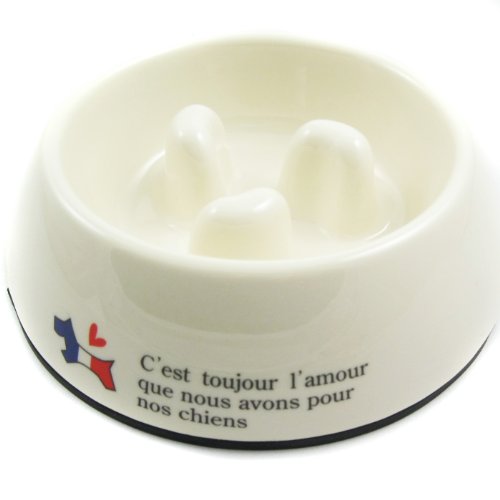 Slow-Eating Anti-Gulping Food Bowl (for Dogs & Cats) - White, Small