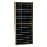 Fellowes 25123 Literature Organizer, Laminate Shell, 72 Letter Size Comp, Medium Oak
