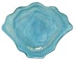 Colorful Recycled Art Glass Small Sky Blue Clam Shell Dish 7.75"D Set / 2