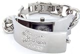 Geneva Platinum Round Link Bracelet Watch