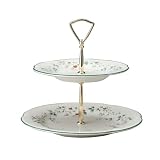 Review Pfaltzgraff 10912000 / Pfaltzgraff Winterberry Two-Tiered Server With 10 1/2-Inch And 8-Inch Plates And Gold Spacer With Handle