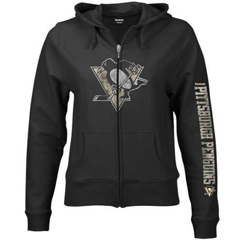 Pittsburgh Penguins Women's Ginormous Logo Full Zip Hooded Sweatshirt