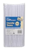 6mm White Pipe Cleaners or Chenille Stems Jumbo Bulk Pack of 350 Stems