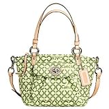 AUTHENTIC COACH OP ART CTD CANVAS CONVERTIBLE SMALL LEAH TOTE (Lime)