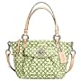 Coach  Op Art Canvas Convertible Small Leah Tote in Lime 13141