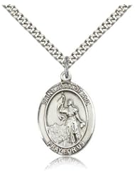 St. Joan of Arc Medal, Sterling Silver, Large, Quarter Size