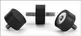 Rubber Vibration Dampening Mounts, #6-32 x .25L Double Threaded Mounts, .43OD x .4L Rubber