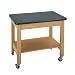 Diversified Woodcrafts 4502K Solid Oak Wood Mobile Demo Cart with Plywood Shelf, ChemGuard Top, 36" Width x 30" Height x 24" Depth