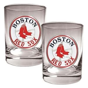 Boston Red Sox Logo Merchandise Red Sox Rocks Glass Set