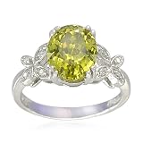 Sterling Silver Oval Shaped Synthetic Peridot Ring, Size 9 412pZ6Y7XJL. SL160 Sterling Silver Oval Shaped Synthetic Peridot Ring, Size 9