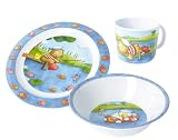 Dinico 2999010 - Pitzelpatz Anglerbaer Geschirrset 3-teilig