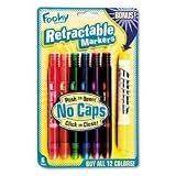 Foohy Retractable Art Markers, Non-Washable, 6 Color/Set SAN15284