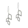 Elegant Sterling Silver .925 Simulated Diamond cz Leaf Hook Dangle Bridal Earrings Wedding Bridesmaids Gift