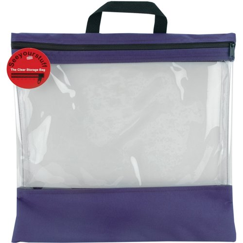 Lyle 16-Inch by 16-Inch See Your Stuff Clear Storage Bags, Purple