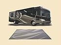 Reversible RV Mat - 8x16 Brown Graphic