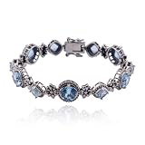 412ph7y3fQL. SL160  BDA009 Blue Lvender & Aqua Swarovski Crystal Sterling Silver Ankle Bracelet 9 9.5 10 Anklet Reviews