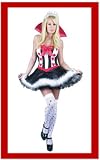 Womens XLG (14-16)- Red Queen of Hearts w/ Card Stockings (No Tiara)