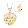 14K Yellow Gold Intertwined Hearts Reversible Locket with Chain