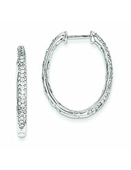 1.6 Carat 14K White Gold Diamond In-Out Hinged Hoop Earrings