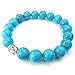 KONOV 10-12mm Natural Energy Stone Beads Gemstone Mens Womens Bracelet, 10-12mm Buddha Mala, Blue