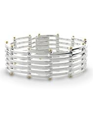 Bling Jewelry Sterling Silver Bracelet Gold Vermeil Wide Gate Link 7 Inch