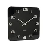 Karlsson Wall Clock Square Glass - Black KA4398