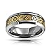 Bling Jewelry Tungsten Celtic Dragon Gold Plated Black Inlay Wedding Ring