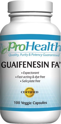 Guaifenesin FA (200 mg, 100 veggie capsules) by ProHealth - Fast Acting, Immediate Release Expectorant