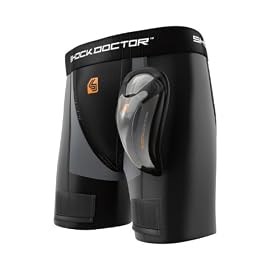 Click here to buy Shock Doctor Boy's Black Core Hockey Jock w Red and White BioFlex Cup.