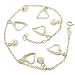 Sterling Silver Heart & Ball Charm Anklet