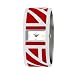 AK Anne Klein Women's Silver-Tone and Red Enamel AKAK Logo Cuff Bangle Watch #108609RDSV