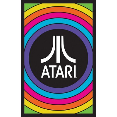 Atari Logo Blacklight Video Game Poster Print - 24x36