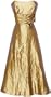50's Strapless Taffeta Formal Gown Holiday Party Cocktail Dress Bridesmaid Prom, Large, Gold