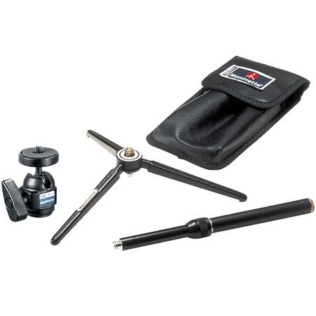Manfrotto 3007KIT Table Top Tripod Kit with Table Tripod, Ball Head, Extension, and Bag