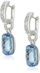 Sterling Silver Blue Crystal Swarovski Elements Drop Earrings