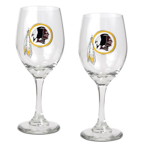 Washington Redskins NFL 2pc Wine Glass Set - Primary Logo