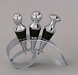 BOTTLE STOPPER WITH HOLDER - SET OF 3 CHROME BOTTLE STOPPERS WITH HOLDER