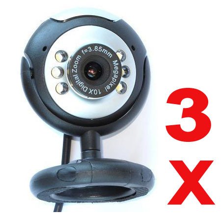 Neewer 3x 5 MP USB 6 LED PC Webcam Camera plus + Night Vision MSN, ICQ, AIM, Skype, Net Meeting and compatible with Win 98 / 2000 / NT / Me / XP / Vista