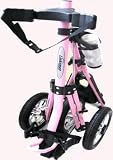 Linksman Golf X-7 Golf Push/Pull Cart 3 Wheel PINK