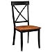 Home Styles Classic Black and Oak Pair of Dining Chairs, with Solid Hardwood Construction, Cottage Oak Finish, X-Style Back, and Mission Style Look, Set of Two