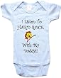 I LISTEN TO HARD ROCK WITH MY DADDY! - BigBoyMusic Baby Designs - White, Blue or Pink Onesie / Baby T-shirt