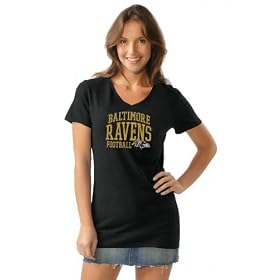 Buy Baltimore Ravens Ladies Tri Blend V Neck T-Shirt- by Alyssa Milano
