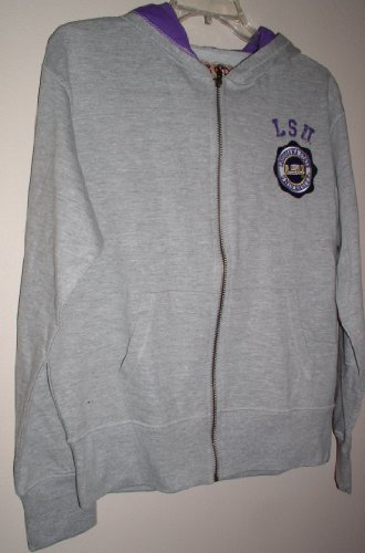 Izod Collegiate Women's Zip Up Hoodie - LSU, Grey, Size Small