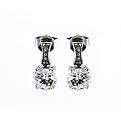 Cubic Zirconia Drop Post Earring - Clear