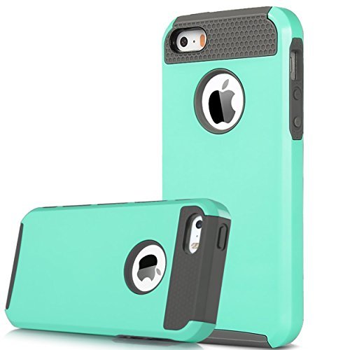 IPhone SE Case,by Ailun,for iPhone SE/5s/5,Soft TPU Bumper&Hard Shell Solid PC Back,Shock-Absorption&Anti-Scratch Hybrid Dual-Layer Slim Cover[Mint Green]