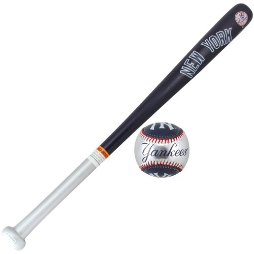 New York Yankees Wood Bat & Soft Strike Baseball Set