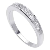 14K Ladies White Gold Diamond 0.45ct Wedding Band - Sizes 5-13