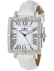 Invicta 12410 Ladies Wildflower Diamond Accented Interchangeable White Dial 5 Leather Band Watch