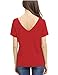 Haola Women's Summer Cross Front Tops Deep V Neck Casual Teen Girls Tees T Shirts XL Red